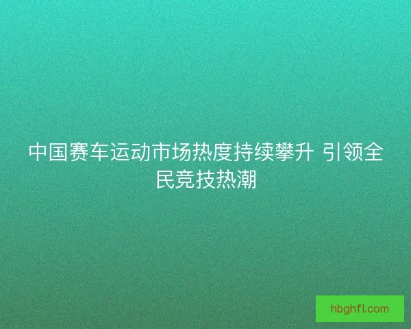 中国赛车运动市场热度持续攀升 引领全民竞技热潮 中国赛车运动市场热度持续攀升 引领全民竞技热潮